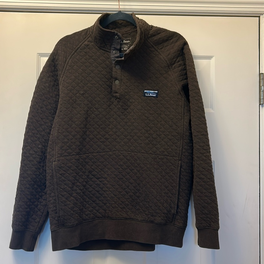 LL Bean Quilted Sweatshirt, Mockneck